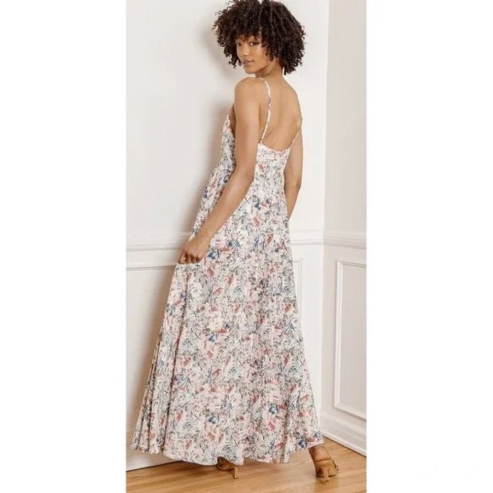 Lulus Renewed Romance Blush Pink Multi Floral Maxi Dress L - Picture 4 of 15